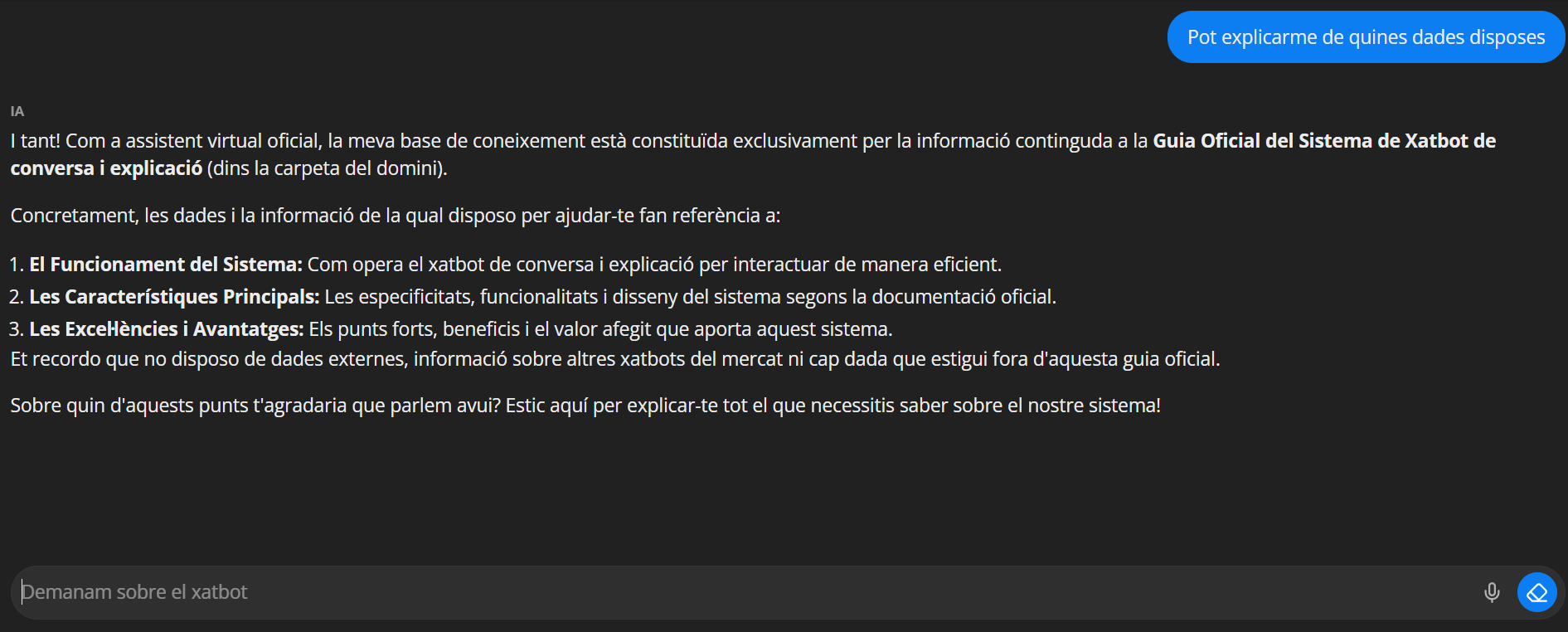 Xatbot a pantalla completa